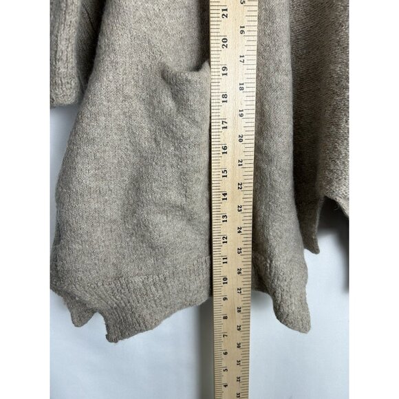 Lauren Manoogian Women’s 100% Baby Alpaca Open Front Cardigan Sweater Beige O/S - Picture 4 of 12